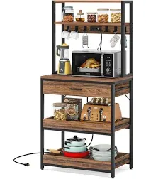 Tribesigns 5-Tier Kitchen Baker's Rack with Power Outlets