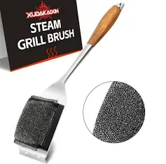 XUDAKAIXIN Grill Brush Bristle Free,Steam Grill Brush for Water Activated Design,Durable Scraper Tools,Replaceable Scraper Cleaning Head,Grill