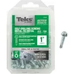 Teks - 21340 - No. 12 x 1 in. L Hex Washer Head Zinc-Plated Steel Sheet Metal Screws - 100/Pack