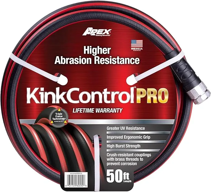 Teknor Apex Kink Control Pro Garden Hose, Water Hosewith Superior UV Resistance, Ergonomic Grip, High Burst Strength, Triple Frame Technology for Kink