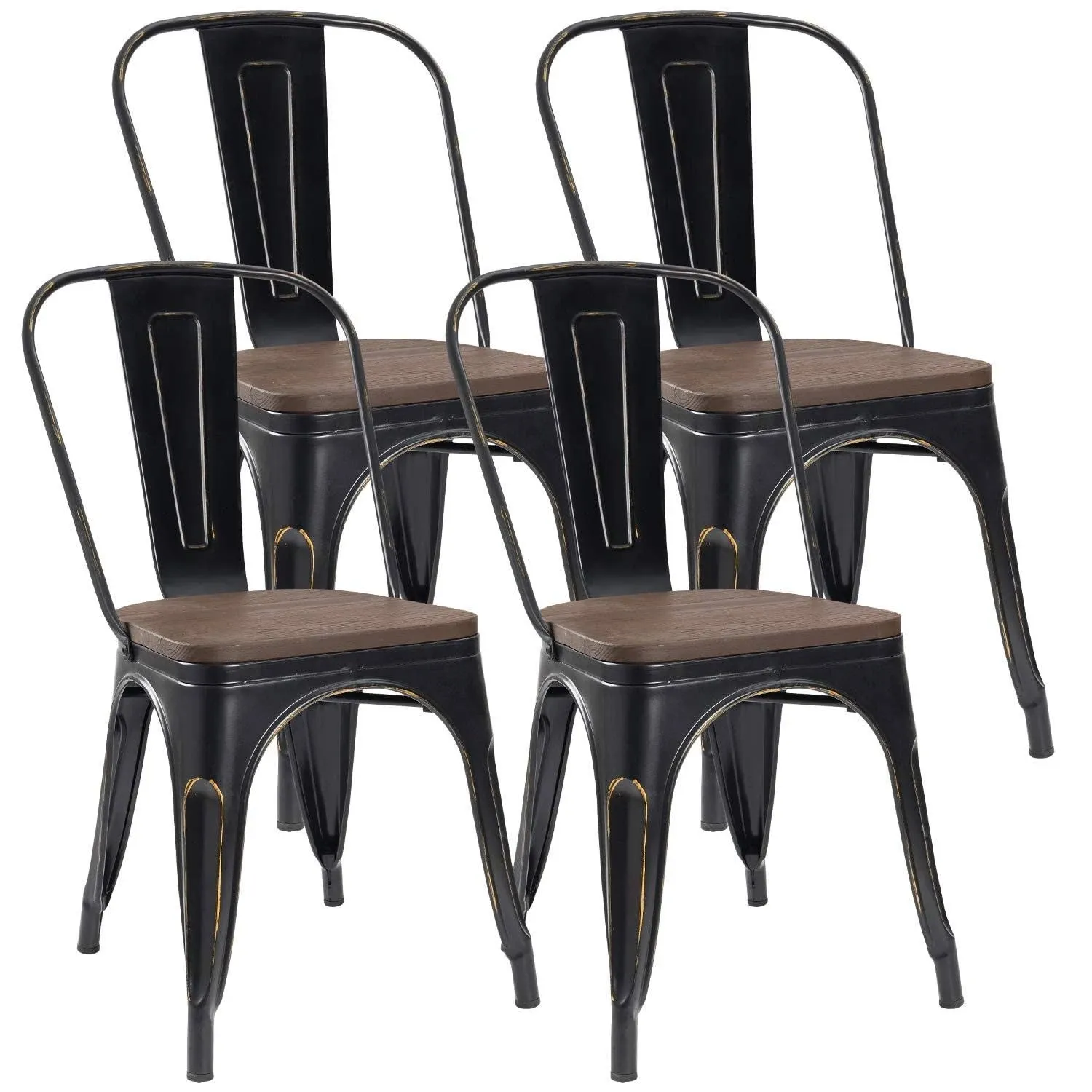 Metal Dining Chairs Classic Iron Stackable Industrial Vintage Trattoria Wooden S