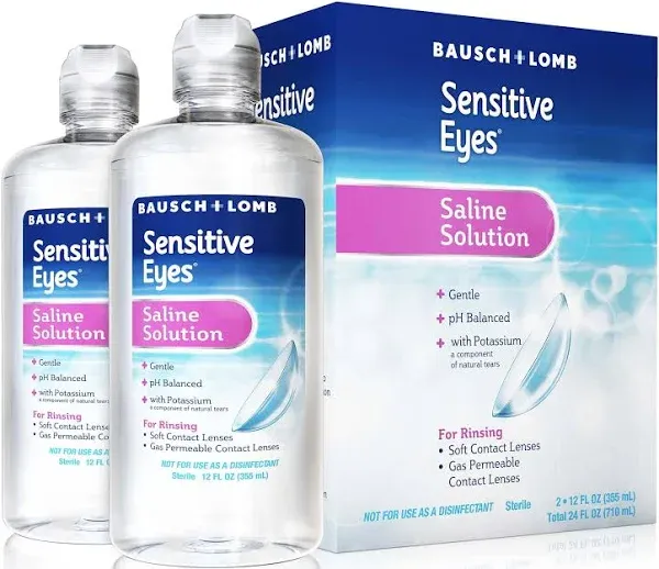 Bausch & Lomb Sensitive Eyes Plus Saline Solution - 12 oz bottle