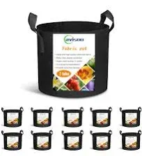 10-Pack 7 Gallon Plant Grow Bags, Heavy Duty 300G Thickened Non-Woven Aeratio...