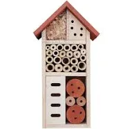 Lulu Home Wooden Insect House, Hanging Insect Hotel for Bee, Butterfly, Ladybirds, Beneficial Insect Habitat, Bug Hotel Garden, 10.4 X 3.4 X 5.4 Inch