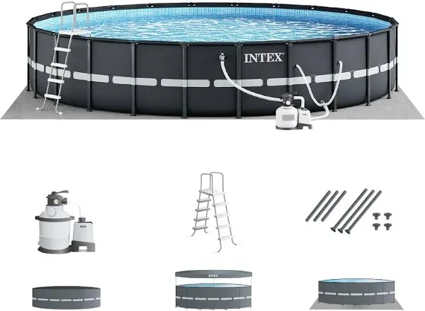 Intex Ultra XTR Frame 14' x 42" Round Above Ground Outdoor Swimming Pool Set