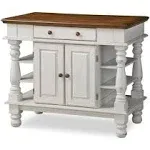 Bowery Hill Traditional Wood Kitchen Island in Off White/Oak