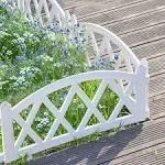 Sungmor 94.5 Inches Length Garden Plastic Rail Fence White Pickets,Indoor Outdoor Lawn Patio Protective Guard Edging Decor