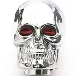 Shifter Knob - Set Screw Attachment - Skull Style - Aluminum - Chrome - Universal - Each