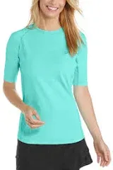 Coolibar UPF 50+ Women's Hightide Short Sleeve Swim Shirt - Sun Protective