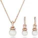 Swarovski Originally Necklace & Earring Set, White, Rose Gold-Tone Plated