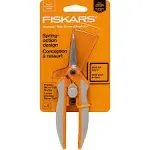 Fiskars Micro-Tip Easy Action Scissors, 6.1" Long, 1.75 Cut Length, Orange/White Handle