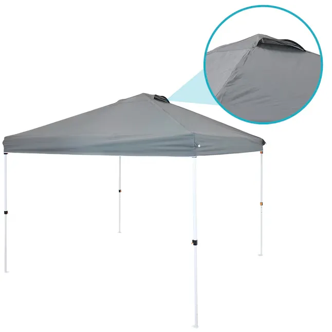 Sunnydaze 12 x 12 Foot Premium Pop-Up Canopy with Rolling Carry Bag - Straight Leg Folding Outdoor Shade Shelter - Gray