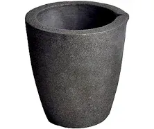 #3 6KG Metal Cap. MegaCast™, Foundry Clay Graphite Crucibles Black Cup Furnace Torch Melting Casting Refining Gold Silver Copper Brass Aluminum