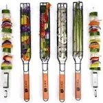 Kebab Grilling Basket &amp; Grilling Skewers Stainless Steel - Kabob Grilling Basket