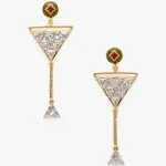 Kate Spade New York Shaken or Stirred Cubic Zirconia Martini Statement Earrings in Gold Tone