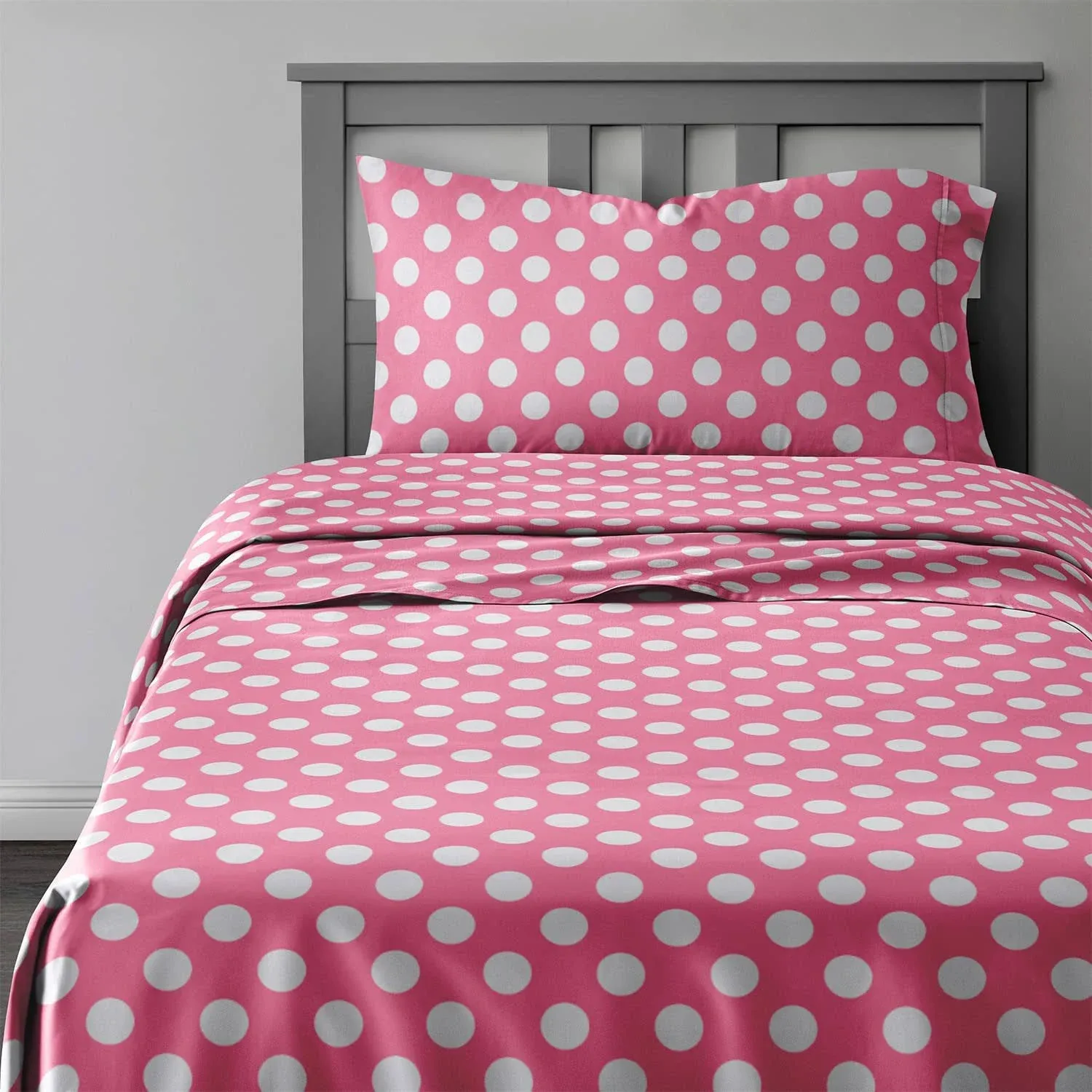 CGK Unlimited Kids 3 Piece Microfiber Sheet Set - Twin - Rose Dots