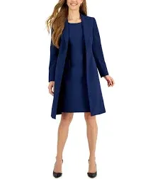 Women's Crepe Topper Jacket & Sheath Dress Suit, Regular and Petite Sizes