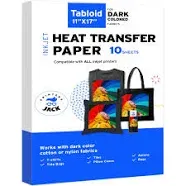 Printers Jack Iron-On Heat Transfer Paper for Dark Fabric