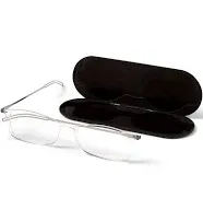 ThinOptics FrontPage Brooklyn Reading Glasses with Milano Case Clear / +2.00 Strength