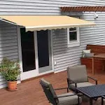 Aleko Motorized Retractable Patio Awning, Ivory