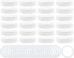 Wide Mouth Plastic Mason Jar Lids with Silicone Seal Rings 24pk Deluxe Set