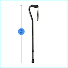 Medline Aluminum Offset Walking Cane for Seniors & Adults Is Portable and Lightweight for Balance, Knee Injuries, Mobility & Leg Surgery Recovery