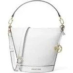 Michael Kors Townsend Small Leather Convertible Bucket Crossbody - Optic White