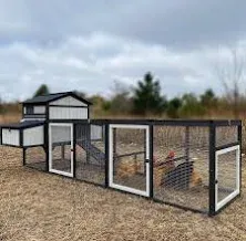 116"L Extra Large Chicken Coop Wooden Hen House with Run 2 Story Poultry Cage Outdoor Indoor Chicken Houses for 4-8 Chickens 4 Nesting Boxes, 4 Perches, Removable Tray and Ramp, Combinable