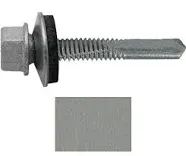 #12x1-1/2" Metal to Metal Type #5 Galvanized/NO Paint Hex Head Drill Point Metal to Metal Roofing Screws. 9/16" EPDM Washer