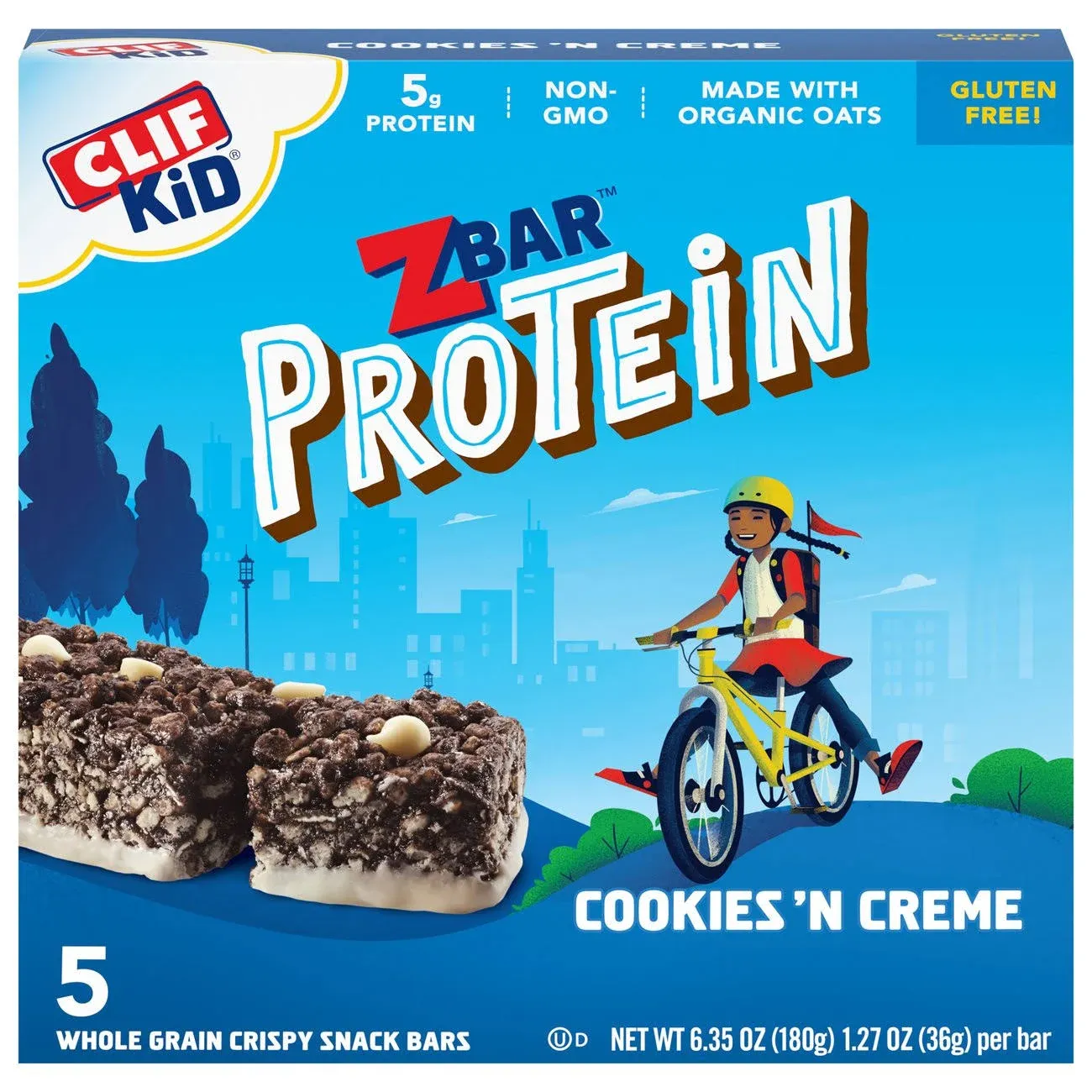 Clif Kid Zbar Protein Cookies 'N Creme Snack Bars (6.35 oz)