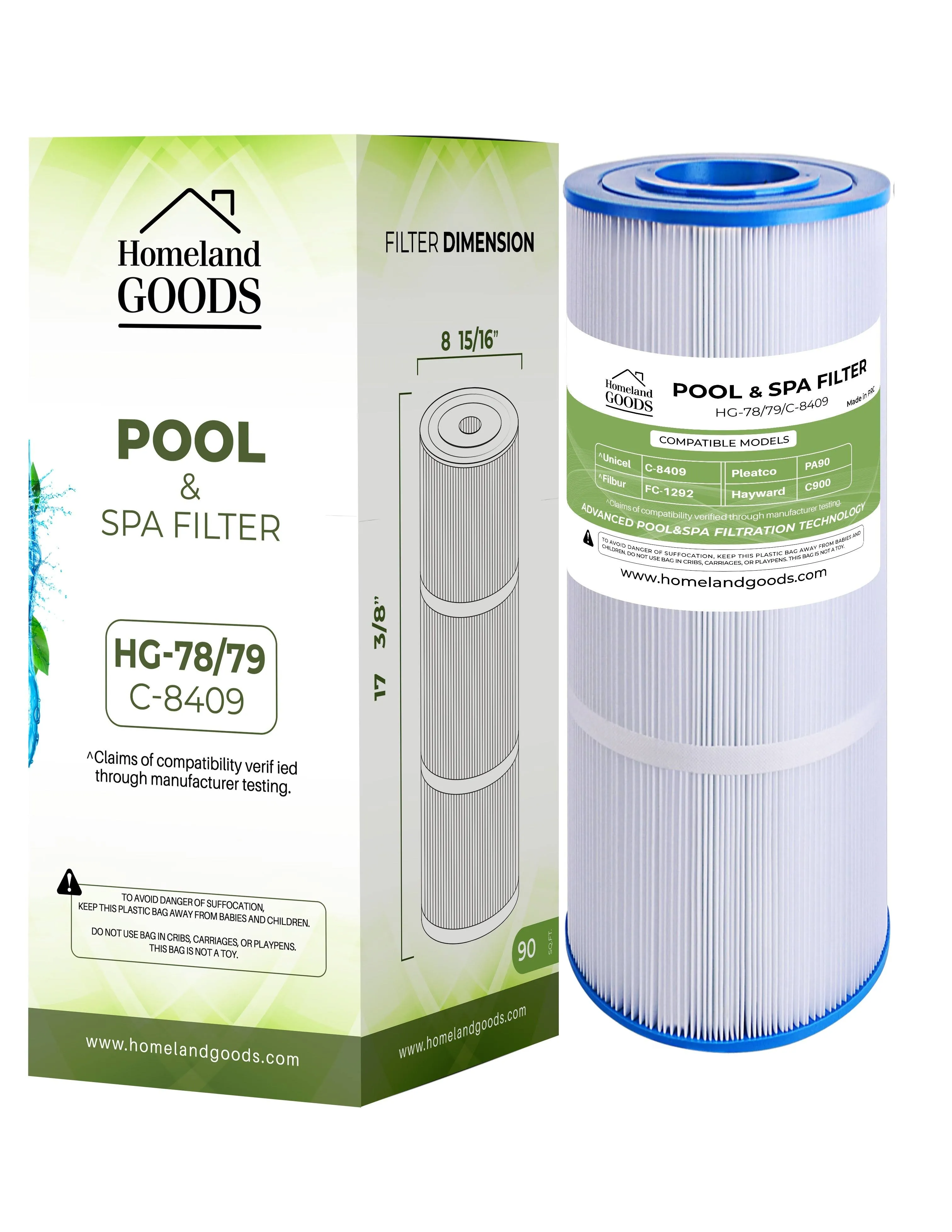 Homeland Goods PLF90A Pool Filter Replacement