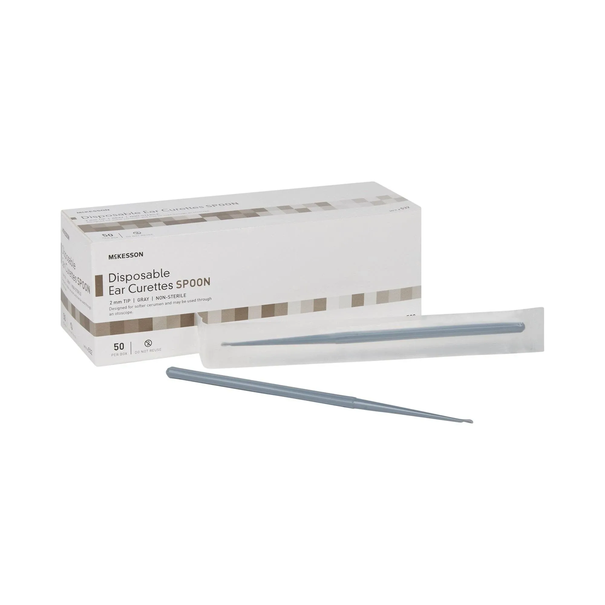 McKesson Ear Curette, 2 mm, Cup Tip