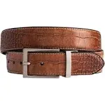 Greg Norman Men's Reversible Croco Print Leather Golf Belt Tan/Black 38