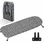 XABITAT Table Top Ironing Board with Wall Mount | D-Crease | Portable Space Saving Mini Laundry Room Iron Board | Foldable Small Ironing Board | Grey