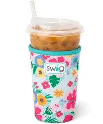 Swig Life Iced Cup Coolie, Standard 22oz Iced Coffee Cup Insulator Sleeve with Handle, Neoprene Insulated Cup Coolie Keeps Drinks Cold, Cup Cooler (All American)