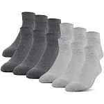 Men&#039;s Polyester Half Cushion Low Cut Socks, 12-Pack, Grey, Shoe Size: 6-12