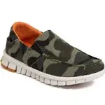 Deer Stags Kids' NoSox Melvin Jr. Slip-On Sneaker Green/Orange Camo 13