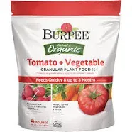 Burpee Natural &amp; Organic Tomato + Vegetable Granular.Plant Food 4lbs 