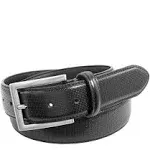 Mens Florsheim Sinclair Perf Belt - Black Leather, Size 34 [FL5010-001]