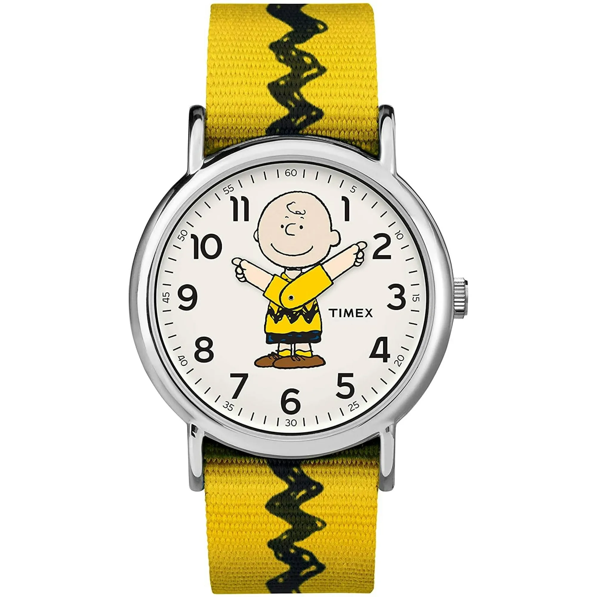 Timex Weekender 38mm Silver Stainless Steel Case with Yellow Nylon Strap Unisex