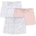 Gerber baby-girls Toddler 3-Pack Pull-On Knit Shorts