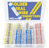 400PCS Solder Seal Wire Connectors-haisstronica Waterproof Heat Shrink Butt Connectors-Self Solder for Marine,Aircraft,Boat,Truck,Stereo,Joint