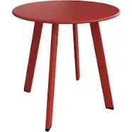 Cubilan Outdoor Round End Table 18&#034; x 17.75&#034; Weather Resistant Red Oval Shape