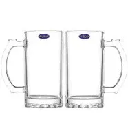 Amlong Crystal Lead-Free Beer Mug - 12 oz (Right For 1 Bottle), Set of 2