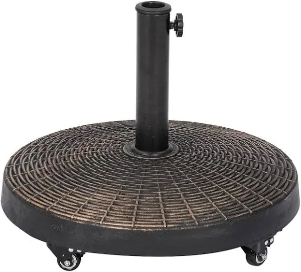 Island Umbrella 50-lb All-Weather Outdoor Round Resin Umbrella Base with Wheels