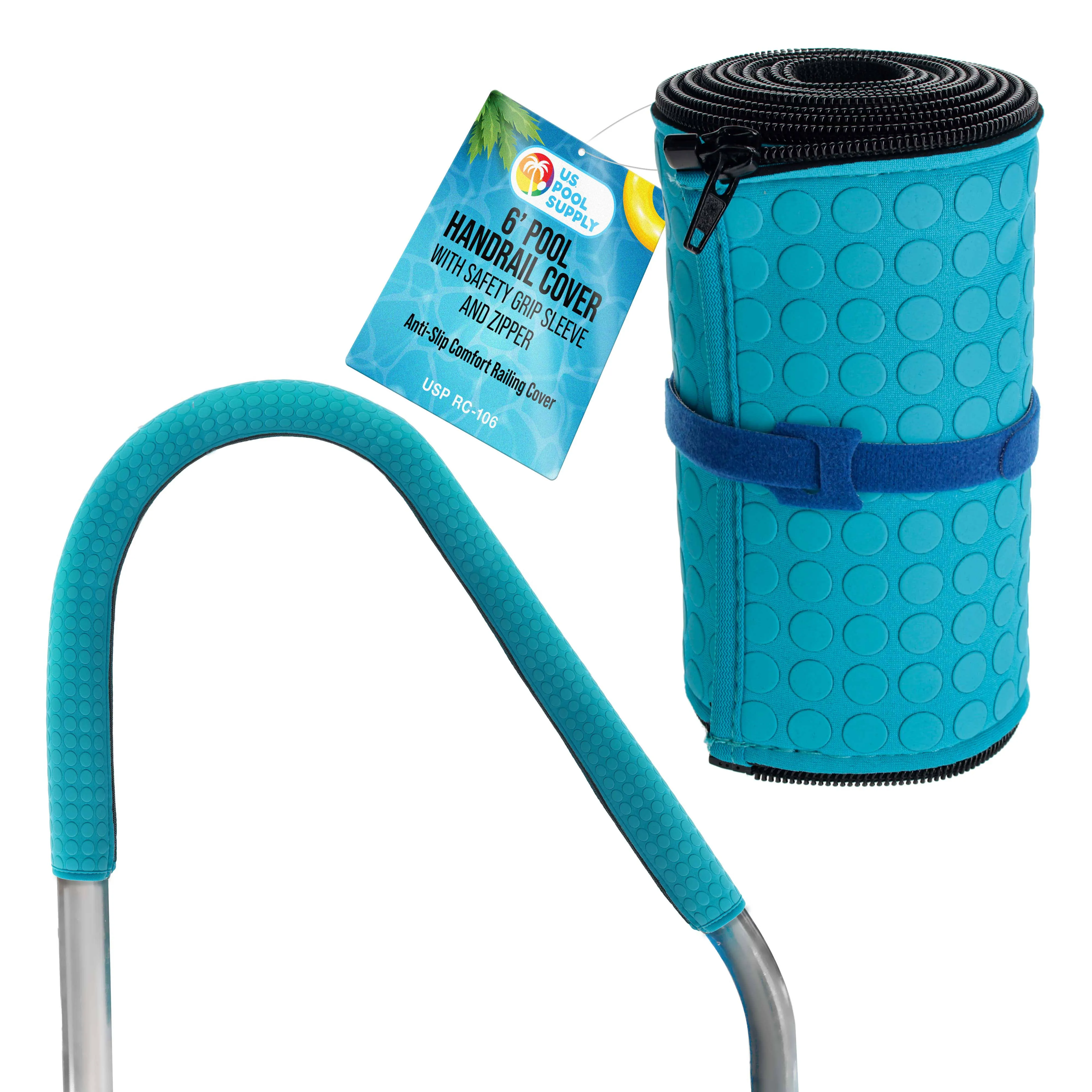 U.S. Pool Supply Pool Handrail Cover with Safety Grip Sleeve and Zipper