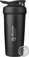 BlenderBottle 24oz Stainless Steel Water Bottle with Twist Lid - Black Free Ship