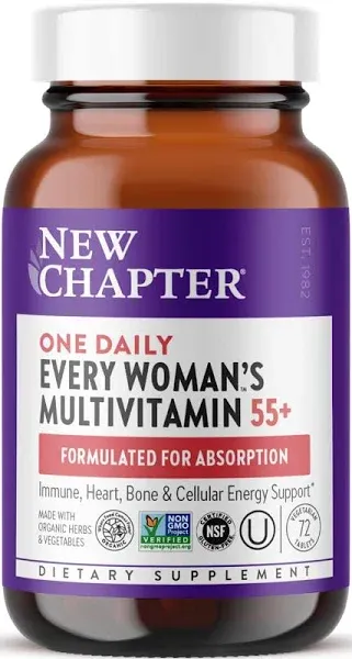 New Chapter 72 Tablets Multivitamin Supplement for Woman Aged 55+ Exp 12/25