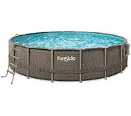 "18' x 48&quot; Oasis Wicker Designer Metal Frame Above-Ground Pool"