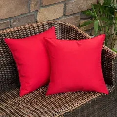 MIULEE Pack of 2 Decorative Outdoor Waterproof Pillow Covers Square Garden Cushi